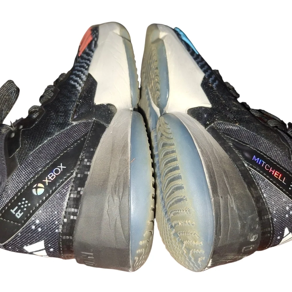 adidas Black Sneakers with Blue and Red Accents